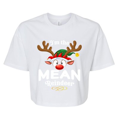 Christmas Pjs Mean Xmas Reindeer Matching Great Gift Bella+Canvas Jersey Crop Tee