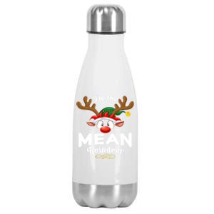 Christmas Pjs Mean Xmas Reindeer Matching Great Gift Stainless Steel Insulated Water Bottle