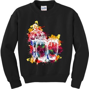 Conga Player Musician Gift Instrument Art Kids Sweatshirt