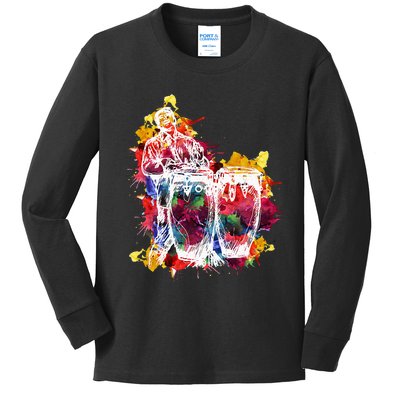 Conga Player Musician Gift Instrument Art Kids Long Sleeve Shirt