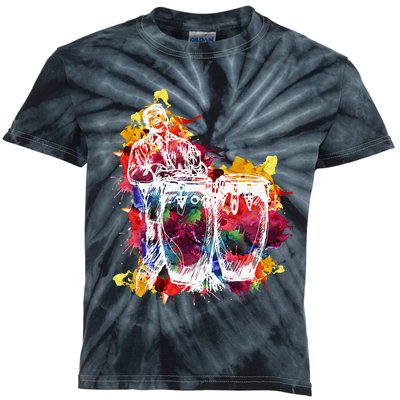 Conga Player Musician Gift Instrument Art Kids Tie-Dye T-Shirt