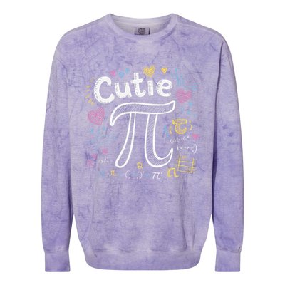 Cutie Pi Math Equation Coquette Bow Day Colorblast Crewneck Sweatshirt