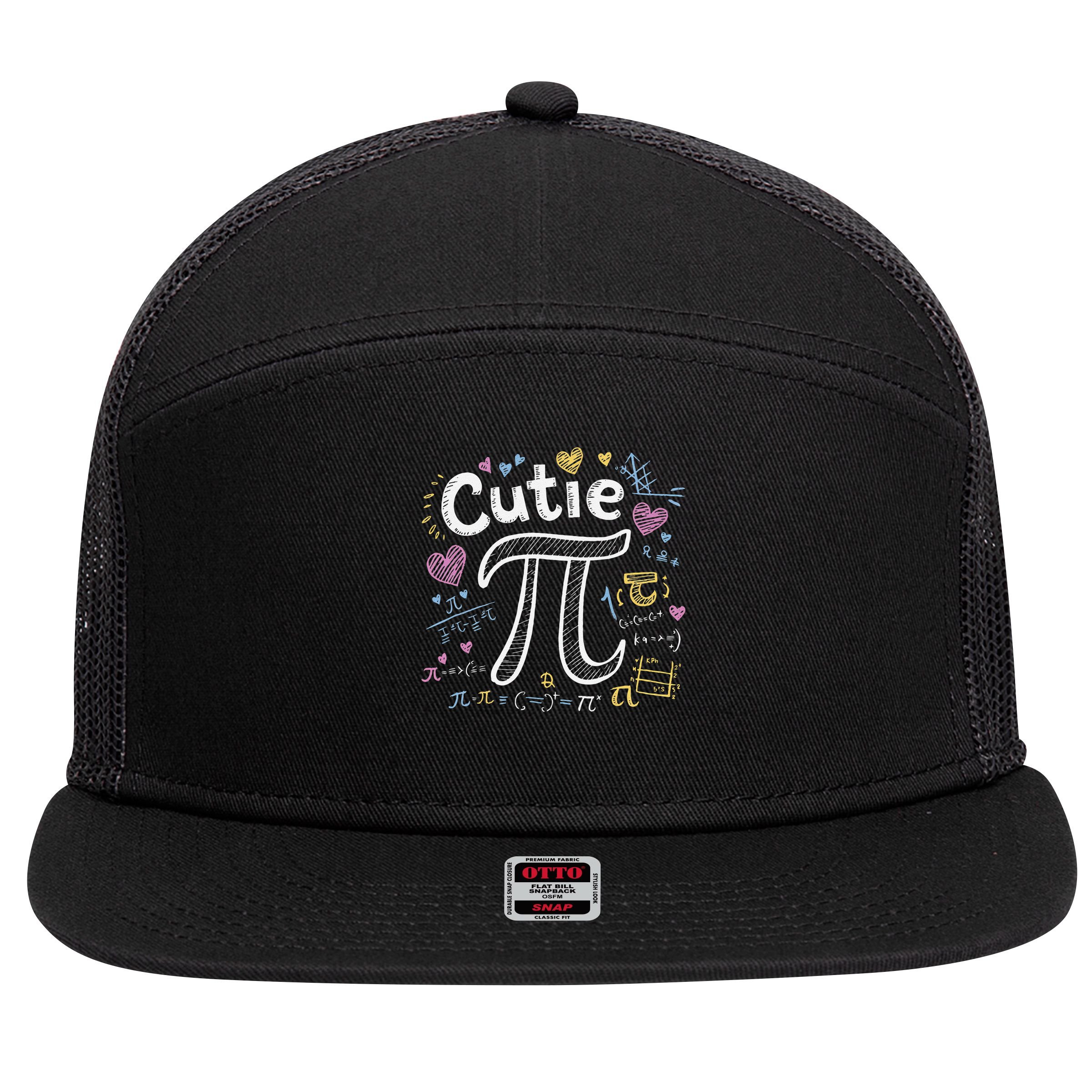 Cutie Pi Math Equation Coquette Bow Day 7 Panel Mesh Trucker Snapback Hat