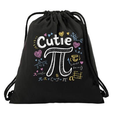 Cutie Pi Math Equation Coquette Bow Day Drawstring Bag