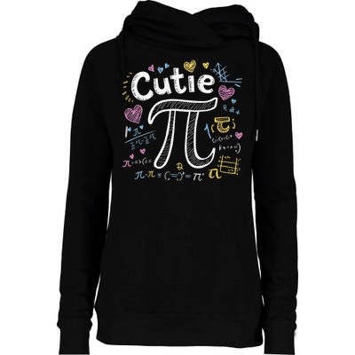Cutie Pi Math Equation Coquette Bow Day Womens Funnel Neck Pullover Hood