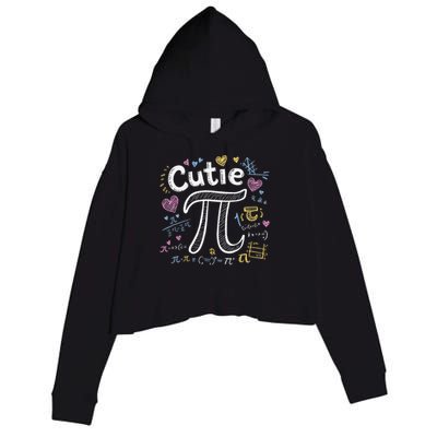 Cutie Pi Math Equation Coquette Bow Day Crop Fleece Hoodie