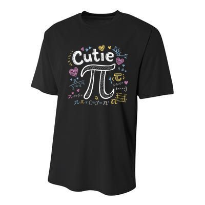 Cutie Pi Math Equation Coquette Bow Day Youth Performance Sprint T-Shirt