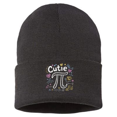 Cutie Pi Math Equation Coquette Bow Day Sustainable Knit Beanie