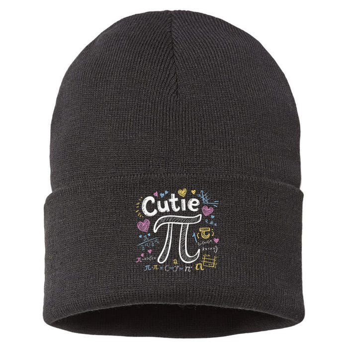 Cutie Pi Math Equation Coquette Bow Day Sustainable Knit Beanie
