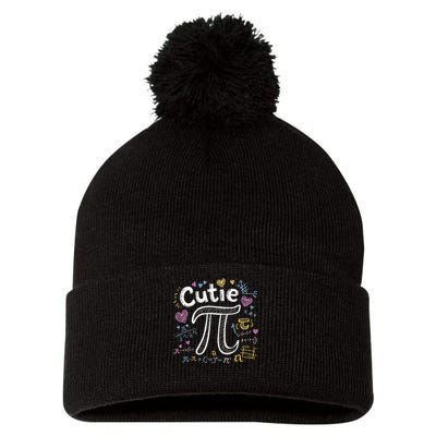 Cutie Pi Math Equation Coquette Bow Day Pom Pom 12in Knit Beanie
