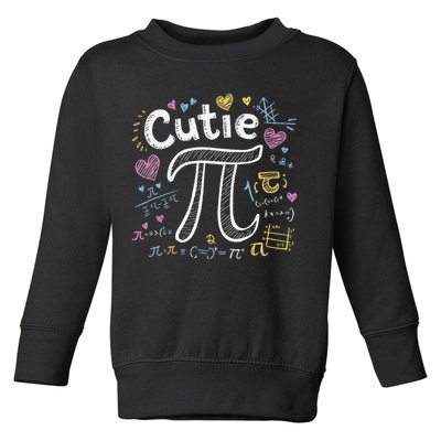 Cutie Pi Math Equation Coquette Bow Day Toddler Sweatshirt