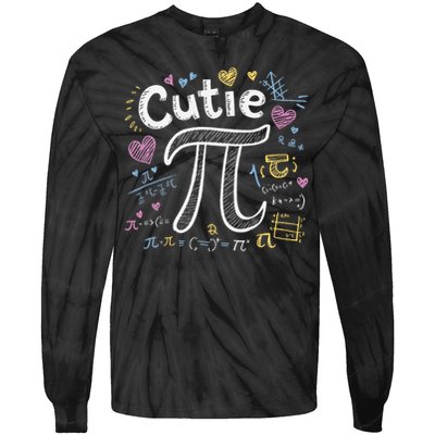 Cutie Pi Math Equation Coquette Bow Day Tie-Dye Long Sleeve Shirt