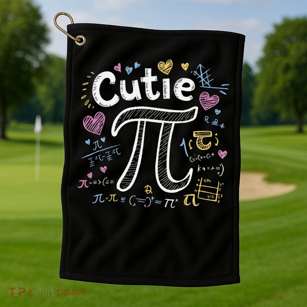Cutie Pi Math Equation Coquette Bow Day Golf Towel