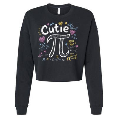 Cutie Pi Math Equation Coquette Bow Day Cropped Pullover Crew