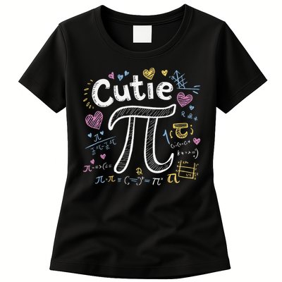 Cutie Pi Math Equation Coquette Bow Day Womens T-Shirt