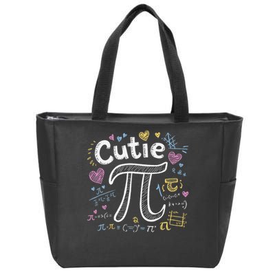 Cutie Pi Math Equation Coquette Bow Day Zip Tote Bag