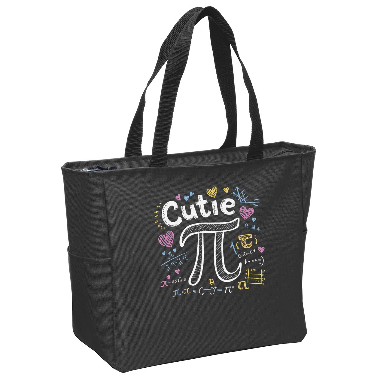 Cutie Pi Math Equation Coquette Bow Day Zip Tote Bag