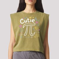 Cutie Pi Math Equation Coquette Bow Day Garment-Dyed Women's Muscle Tee