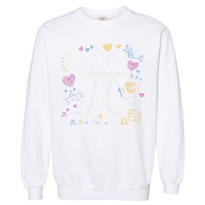 Cutie Pi Math Equation Coquette Bow Day Garment-Dyed Sweatshirt