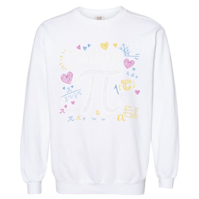 Cutie Pi Math Equation Coquette Bow Day Garment-Dyed Sweatshirt
