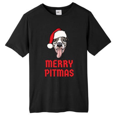 Christmas Pitbull Merry Pitmas Funny Pitbull Christmas Gift Tall Fusion ChromaSoft Performance T-Shirt