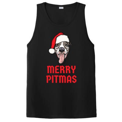 Christmas Pitbull Merry Pitmas Funny Pitbull Christmas Gift PosiCharge Competitor Tank