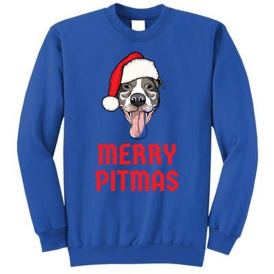 Christmas Pitbull Merry Pitmas Funny Pitbull Christmas Gift Sweatshirt