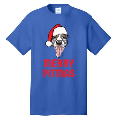 Christmas Pitbull Merry Pitmas Funny Pitbull Christmas Gift Tall T-Shirt