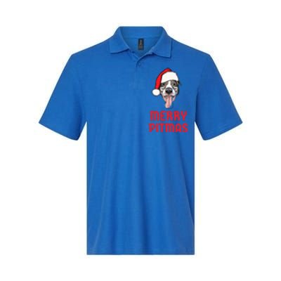 Christmas Pitbull Merry Pitmas Funny Pitbull Christmas Gift Softstyle Adult Sport Polo