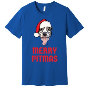 Christmas Pitbull Merry Pitmas Funny Pitbull Christmas Gift Premium T-Shirt