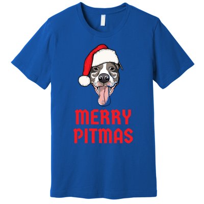 Christmas Pitbull Merry Pitmas Funny Pitbull Christmas Gift Premium T-Shirt