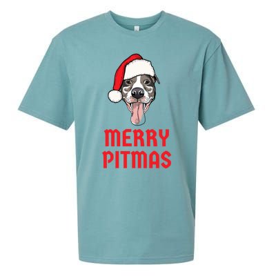 Christmas Pitbull Merry Pitmas Funny Pitbull Christmas Gift Sueded Cloud Jersey T-Shirt