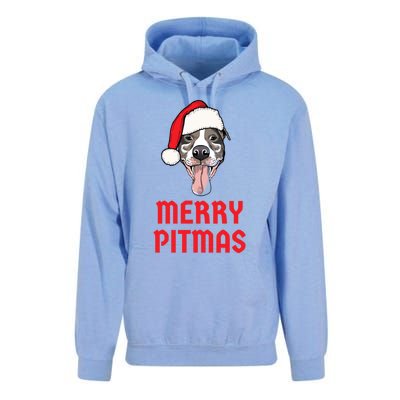 Christmas Pitbull Merry Pitmas Funny Pitbull Christmas Gift Unisex Surf Hoodie