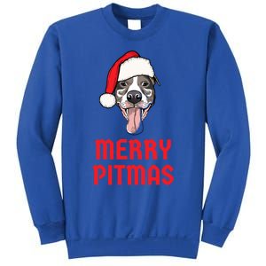 Christmas Pitbull Merry Pitmas Funny Pitbull Christmas Funny Gift Sweatshirt