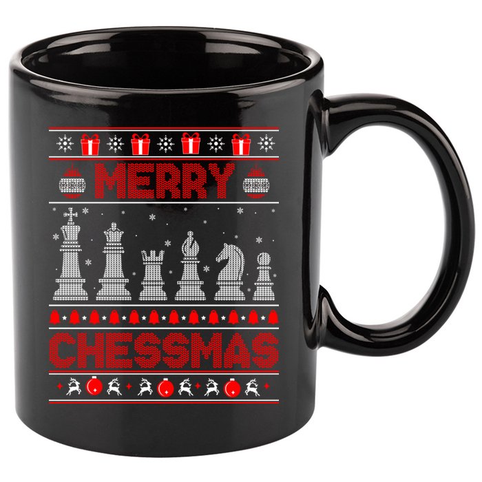 Chess Player Merry Chessmas Christmas Ugly Sweater Great Gift 11oz C Handle Ceramic Mug