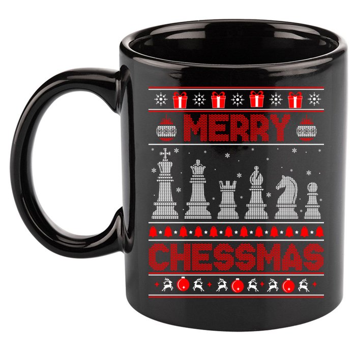Chess Player Merry Chessmas Christmas Ugly Sweater Great Gift 11oz C Handle Ceramic Mug
