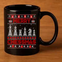 Chess Player Merry Chessmas Christmas Ugly Sweater Great Gift 11oz C Handle Ceramic Mug