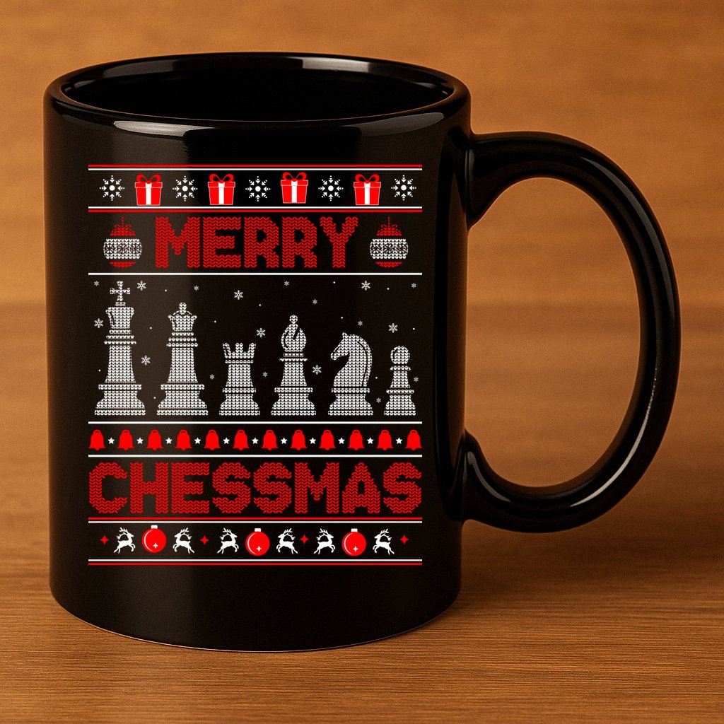 Chess Player Merry Chessmas Christmas Ugly Sweater Great Gift 11oz C Handle Ceramic Mug