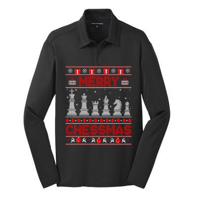 Chess Player Merry Chessmas Christmas Ugly Sweater Great Gift Silk Touch Performance Long Sleeve Polo