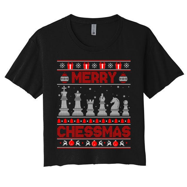 Chess Player Merry Chessmas Christmas Ugly Sweater Great Gift Crop Top