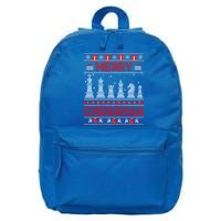 Chess Player Merry Chessmas Christmas Ugly Sweater Great Gift 16 in Basic Backpack