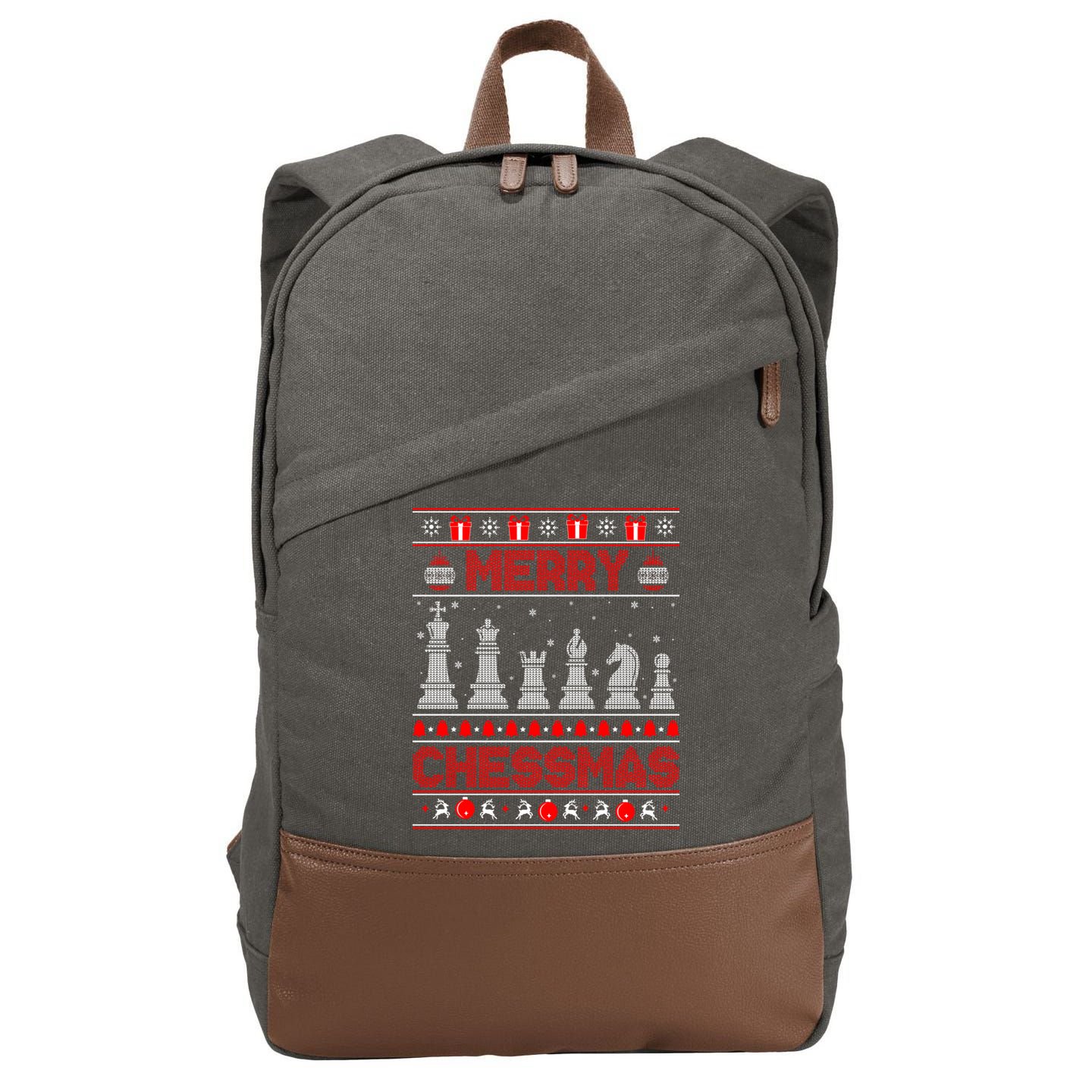 Chess Player Merry Chessmas Christmas Ugly Sweater Great Gift Cotton Canvas Backpack