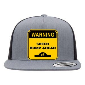 Cute Pregnant Mom Funny Warning Speed Bump Ahead Sign Flat Bill Trucker Hat