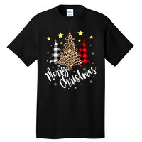 Christmas Pajamas Matching Xmas Merry Christmas Tree Leopad Gift Tall T-Shirt