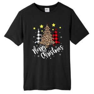 Christmas Pajamas Matching Xmas Merry Christmas Tree Leopad Gift Tall Fusion ChromaSoft Performance T-Shirt