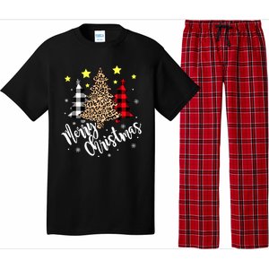 Christmas Pajamas Matching Xmas Merry Christmas Tree Leopad Gift Pajama Set