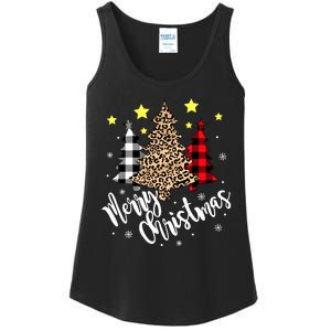 Christmas Pajamas Matching Xmas Merry Christmas Tree Leopad Gift Ladies Essential Tank