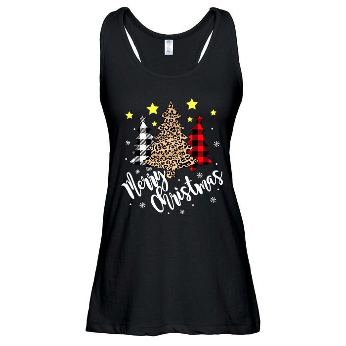 Christmas Pajamas Matching Xmas Merry Christmas Tree Leopad Gift Ladies Essential Flowy Tank