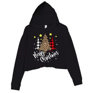 Christmas Pajamas Matching Xmas Merry Christmas Tree Leopad Gift Crop Fleece Hoodie