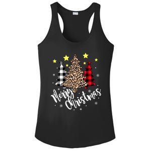 Christmas Pajamas Matching Xmas Merry Christmas Tree Leopad Gift Ladies PosiCharge Competitor Racerback Tank